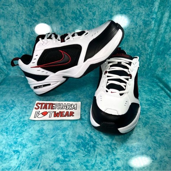 Nike Other - Nike Air Monarch IV 4E Wide White Red Men’s Leather Low Top Comfortable Shoes